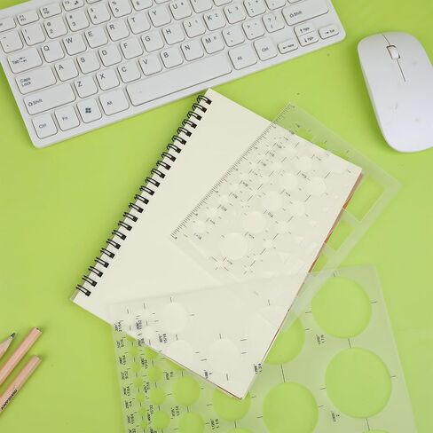 3 Pcs Circle Template Round Stencil for Drafting, Office Circles Ruler Stencil Drafting Templates Round Ruler Plastic Circle Tracer Measuring Tool for School Building Office Formwork(3 Size) in Saudi Arabia
