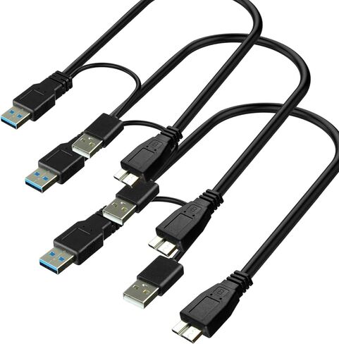 سايتك اي تي سايتك اي تي USB 3.0 Dual Power Y Shape 2 X Type a to Micro B كابل نقل بيانات 0,3 متر USB 3.0 (3.1 Gen 1) USB A Micro-USB B أسود in Kuwait