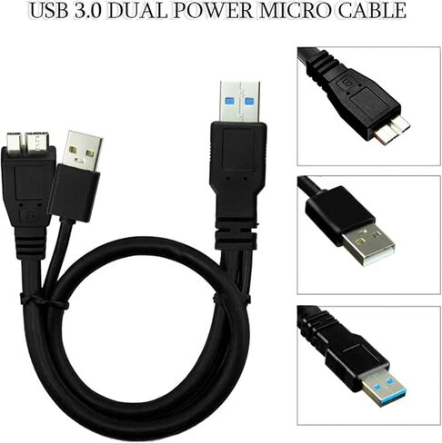 سايتك اي تي سايتك اي تي USB 3.0 Dual Power Y Shape 2 X Type a to Micro B كابل نقل بيانات 0,3 متر USB 3.0 (3.1 Gen 1) USB A Micro-USB B أسود in Kuwait