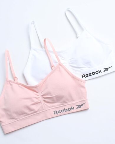 Reebok Girls' Training Bras - 2 Pack Racerback Crop Cami Bralette with Removable Pads - Soft Seamless Bra for Girls (6-16) in Saudi Arabia