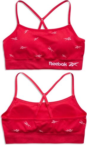 Reebok Girls' Training Bras - 2 Pack Racerback Crop Cami Bralette with Removable Pads - Soft Seamless Bra for Girls (6-16) in Saudi Arabia