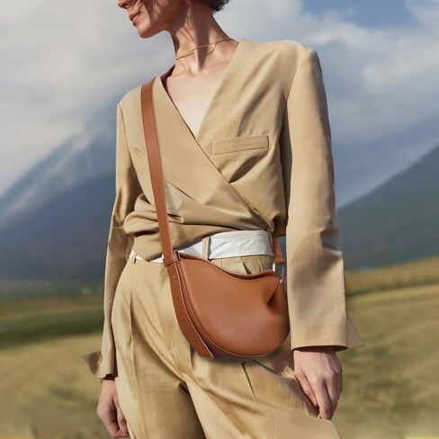 Crescent Crossbody Bags Dumpling PU Shoulder Bag Purses Small Trendy Designer Luxury Faux Leather Hobo Saddle Bag for Women in Saudi Arabia