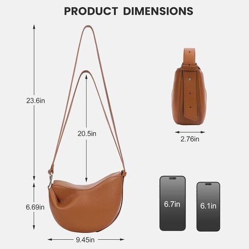 Crescent Crossbody Bags Dumpling PU Shoulder Bag Purses Small Trendy Designer Luxury Faux Leather Hobo Saddle Bag for Women in Saudi Arabia