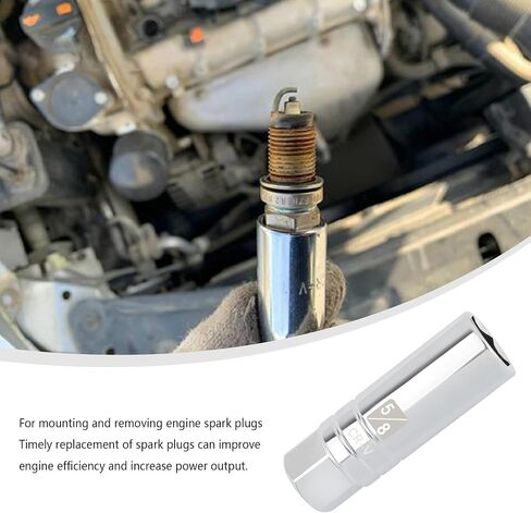 5/8" Magnetic Spark Plug Socket,6-Point 3/8" Drive Thin Wall Spark Plug Socket,Universal Spark Plug Removal Tool Car Accessories for Most Cars Trucks SUVs (5/8 inch) in Saudi Arabia