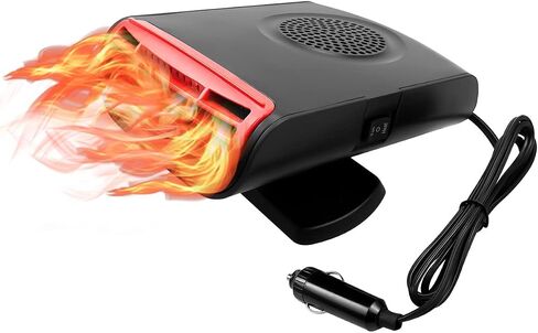 Car Heater, 12V 150W 360° Rotatable Portable Fan 2 in 1 Fast Heat and Cool Heating Defrost Defogger Defrosting Electric Heater with Cigarette Lighter Plug in Saudi Arabia