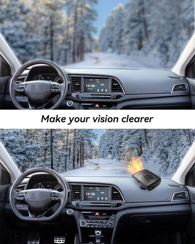 Car Heater, 12V 150W 360° Rotatable Portable Fan 2 in 1 Fast Heat and Cool Heating Defrost Defogger Defrosting Electric Heater with Cigarette Lighter Plug in Saudi Arabia