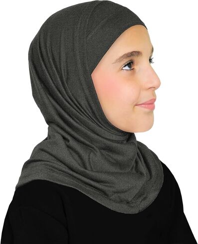 Girls Cotton Amira Hijab 2 piece Headscarf Easy Pull On Hood & Tube Cap in Saudi Arabia