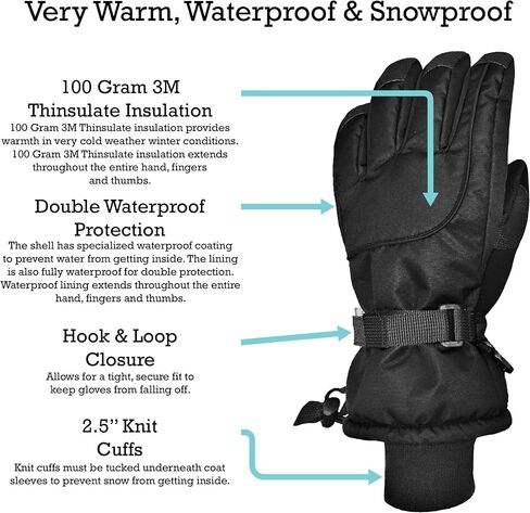 N'Ice Caps Kids Waterproof Winter Thinsulate Warm Gloves in Kuwait