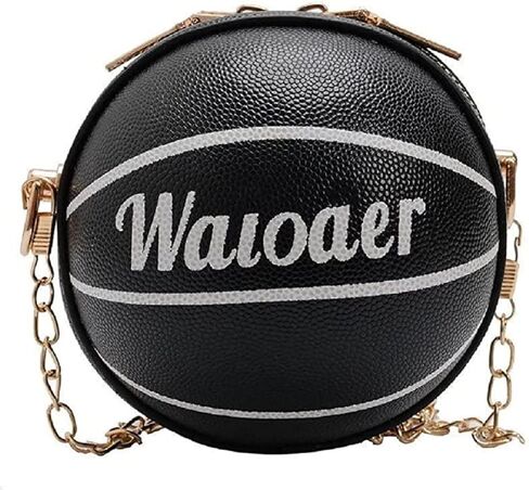 محفظة صغيرة لطيفة على شكل كرة السلة للفتيات حقيبة يد متقاطعة للجسم للأطفال حقيبة كتف كتف من جلد البولي يوريثان حقائب يد مستديرة in Kuwait