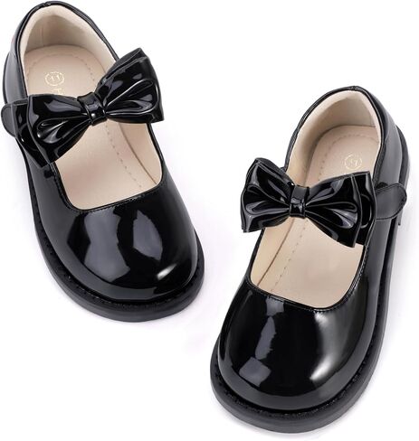 Hehainom Girls Mary Jane Shoes T-Strap Dress Ballet Flats Toddler Girls Wedding Party Uniform School Shoes in Saudi Arabia