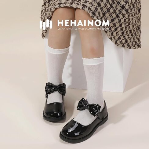 Hehainom Girls Mary Jane Shoes T-Strap Dress Ballet Flats Toddler Girls Wedding Party Uniform School Shoes in Saudi Arabia