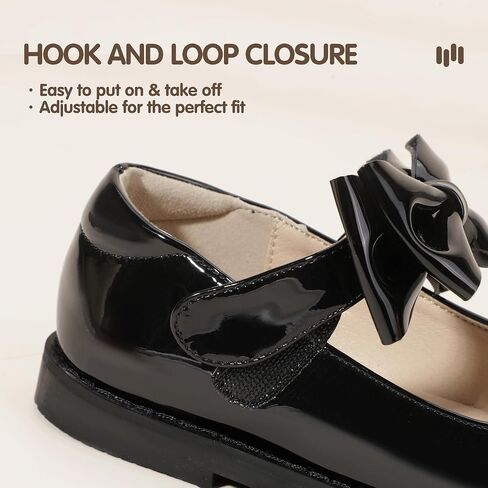 Hehainom Girls Mary Jane Shoes T-Strap Dress Ballet Flats Toddler Girls Wedding Party Uniform School Shoes in Saudi Arabia