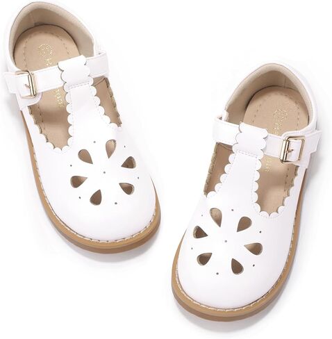 Hehainom Girls Mary Jane Shoes T-Strap Dress Ballet Flats Toddler Girls Wedding Party Uniform School Shoes in Saudi Arabia