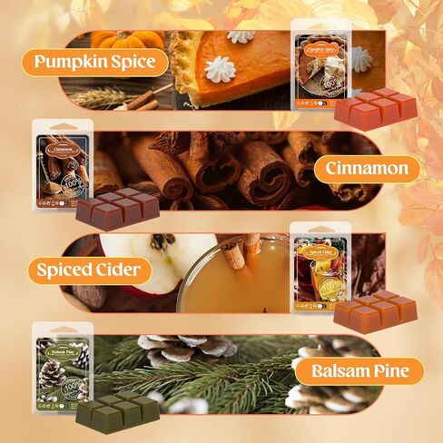 ARVIDSSON Autumn Scented Wax Melts, Fall Scentsy Soy Wax Cubes for Wax Warmer, Strong Scent Fragrance Wax Tarts, Cozy Autumn Candle Melts Gift Set in Saudi Arabia
