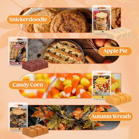 ARVIDSSON Autumn Scented Wax Melts, Fall Scentsy Soy Wax Cubes for Wax Warmer, Strong Scent Fragrance Wax Tarts, Cozy Autumn Candle Melts Gift Set in Saudi Arabia