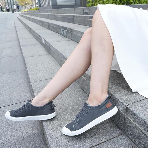 JENN ARDOR Women's Canvas Sneaker Slip-ons Loafers Shoes for Womens Fashion Casual Canvas Round Toe Soft Comfortable Walking Flats in Saudi Arabia