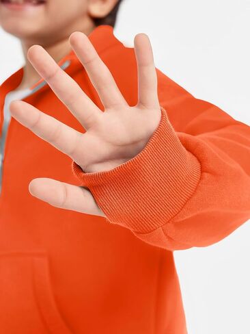 Haloumoning Boys Thumb Hole Sweatshirts Half Zipper Long Sleeve Fleece Pullover with Pockets 5-14 Years in Saudi Arabia