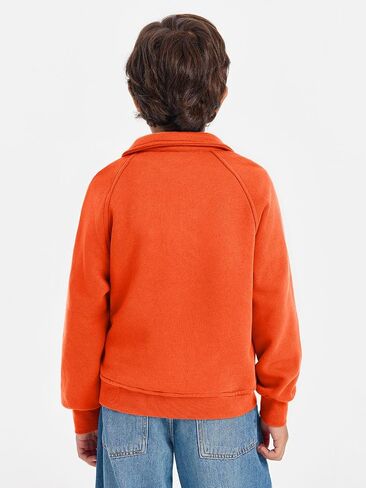 Haloumoning Boys Thumb Hole Sweatshirts Half Zipper Long Sleeve Fleece Pullover with Pockets 5-14 Years in Saudi Arabia
