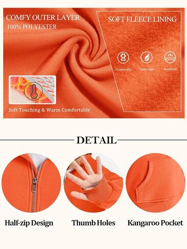 Haloumoning Boys Thumb Hole Sweatshirts Half Zipper Long Sleeve Fleece Pullover with Pockets 5-14 Years in Saudi Arabia
