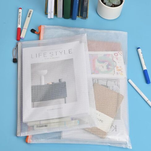 Mesh Zipper Pouch,Waterproof Zipper Bags,18pcs Document Folders,for Puzzle Board Game Storage,for School Office Supplies. in Saudi Arabia