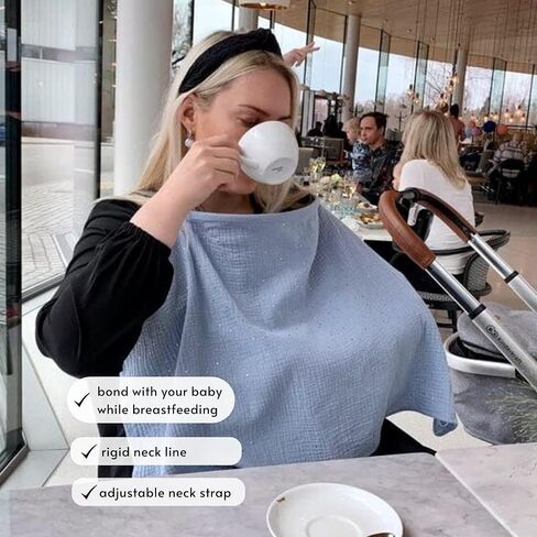 Nursing Cover for Baby Breastfeeding & Pumping | Multi Use Car Seat Stroller Cover | Breathable Soft Muslin Cotton | Breast Feeding Apron & Shawl by TISU (Beige Daisy) in Kuwait