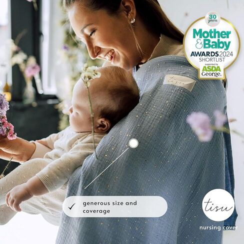 Nursing Cover for Baby Breastfeeding & Pumping | Multi Use Car Seat Stroller Cover | Breathable Soft Muslin Cotton | Breast Feeding Apron & Shawl by TISU (Beige Daisy) in Kuwait