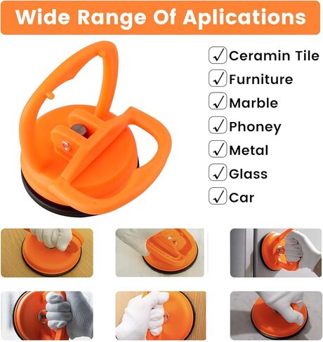 أداة سحب انبعاجات السيارة، أدوات قوية لإزالة انبعاجات السيارة لإصلاح انبعاجات السيارة والزجاج والشاشة والبلاط والأشياء المتحركة (قطعتان برتقاليتان صغيرتان) in Kuwait