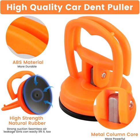 أداة سحب انبعاجات السيارة، أدوات قوية لإزالة انبعاجات السيارة لإصلاح انبعاجات السيارة والزجاج والشاشة والبلاط والأشياء المتحركة (قطعتان برتقاليتان صغيرتان) in Kuwait