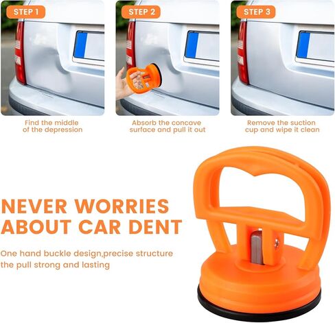 أداة سحب انبعاجات السيارة، أدوات قوية لإزالة انبعاجات السيارة لإصلاح انبعاجات السيارة والزجاج والشاشة والبلاط والأشياء المتحركة (قطعتان برتقاليتان صغيرتان) in Kuwait
