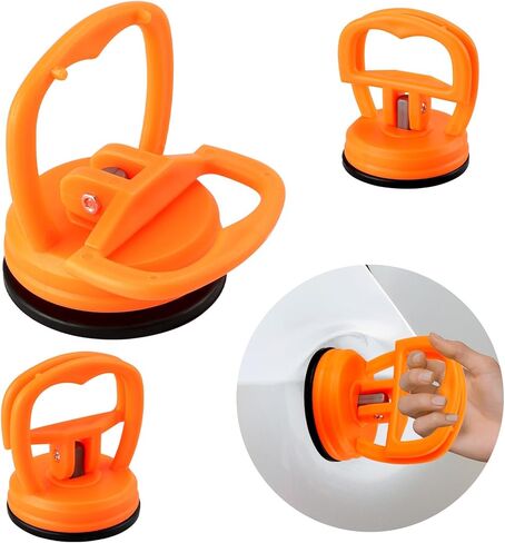 أداة سحب انبعاجات السيارة، أدوات قوية لإزالة انبعاجات السيارة لإصلاح انبعاجات السيارة والزجاج والشاشة والبلاط والأشياء المتحركة (قطعتان برتقاليتان صغيرتان) in Kuwait