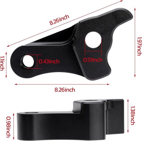 مجموعة كتلة وصلة خفض قابلة للتعديل مقاس 2 بوصة لدراجات Harley Davidson Touring Road Glide وStreet Glide وElectra Glide وUltra Classic وCVO Limited 2002-2023 (أسود) in Kuwait