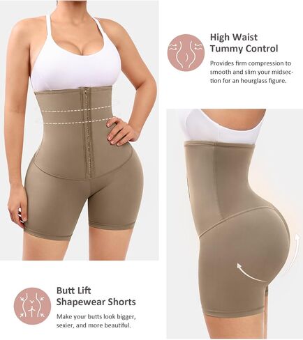 FeelinGirl Shapewear for Women Tummy Control High Waist Body Shaper Shorts Thigh Slimmer Faja Corset Waist Trainer Pants in Saudi Arabia
