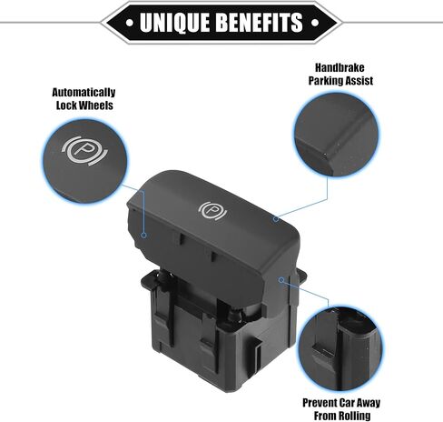 Electric Parking Brake Control Switch Compatible for Citroen C4 2009-2020, Durable ABS Plastic Black Front Hand Brake Button Parking Switch in Saudi Arabia