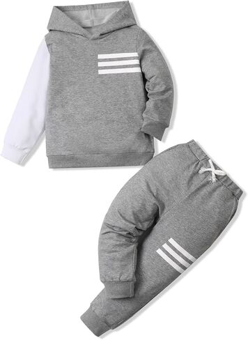 Toddler Boy Clothes Long Sleeve Hoodie Sweatsuits Tops and Pants 2Pcs Boys Fall Winter Outfits Set in Kuwait