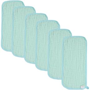 Baby Burp Cloths Muslin Washcloths 6Pack - Muslin Burp Cloths Hanky Large 20''x10'' Extra Soft Absorbent Baby Burp Rags for Newborn 100% Cotton for Boys Girls Gift 6 Layers Machine Washable