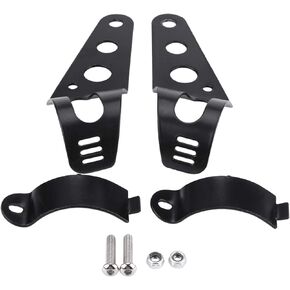 1 Pcs Headlight Mounting Bracket Kit,35-43mm Motorcycle Headlight Mount Bracket Fork Tube Clamp Kit for Chopper Cafe Racer(Black)