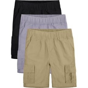 OHD 3 Pack School Uniforms for Boys, Boys Uniform Shorts Boys Clothes Jogger Shorts Summer Classic Fit Uniform Shorts