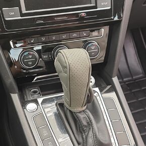 Gear Shift Knob Cover PU Leather Car Stick Shift Knob Cover, Manual/Automatic Automotive Gear Handle Shifter Knob Rod Dust Cover Waterproof and Breathable Protector（Black）