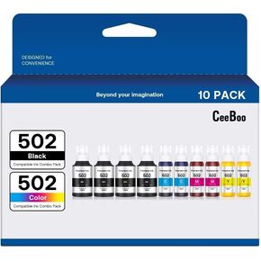 502 Refill Ink Bottle Replacement for Epson 502 Ink Refill Bottles (Not Sublimation Ink) , 4 Black 140 mL, 2 Cyan 80 mL, 2 Magenta 80 mL, 2 Yellow 80 mL, 10 Bottles
