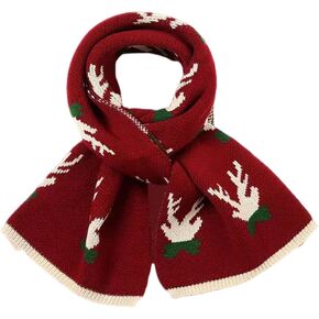 nezababycos Christmas Red White Scarf Striped Knit Candy Cane Scarf Snowman Long Scarves for Women Men Kids Holiday Winter Warm