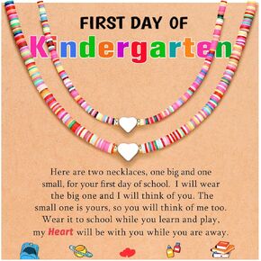 First Day of Kindergarten/Preschool Gift Back to School Matching Mother Daughter Necklace