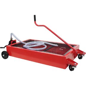 Oil Drain Pan 15 Gallon Oil Drain Tank, 57L Low Profile Oil Drain Pan, Large Capacity Oil Change Pan, Foldable Hand, with Pump, Hose, Swivel Casters Wheels for Car, SUV, Trucks Oil Draining