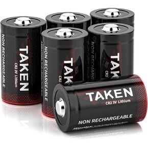 Taken CR2 Lithium Battery 8Pack, 850mAh Non-Rechargeable CR2 for Golf Rangefinder, Alarm Systems, Motion Sensor, Smoke Detector, Flashlight, Camera【10-Year Shelf Life】 in Kuwait