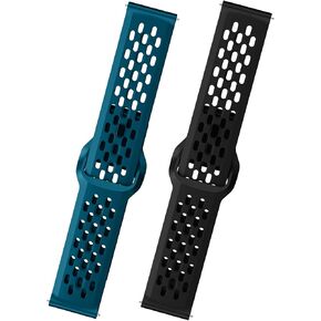 Soft Silicone Watch Bands 22mm 20mm 19mm 18mm, Breathable Sweatproof Sport Watch Straps with Quick Release for Women & Men