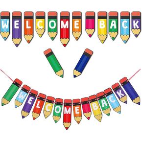 Welcome Back to School Banner Decorations, First Day of School Banner, Classroom Teacher Office School Decorations Supplies