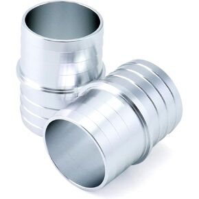 QWORK Hose Barb Fittings, 2 Pack 1-1/2" to 1-1/2" Inch Aluminum Alloy Hose Barbed Splicer Mender Union Coupler Fitting Coolant Intercooler Heat Exchanger Fluid/Oil/Fuel
