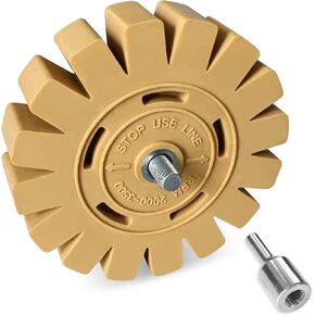 عجلة ممحاة لإزالة الملصقات، مزيل ملصقات العجلة المطاطية مقاس 4 بوصة مع محول مثقاب، مزيل ملصقات الفينيل، أداة إزالة شريط لاصق للسيارات والقوارب وRVS (عبوتان) in Kuwait