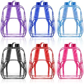 12 Pcs Clear Backpack Heavy Duty Clear Bookbags Clear Backpack Stadium Approved 17 Transparent See Through Backpacks for Stadium, Concert, Sports, Work, School, Security