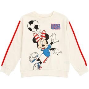 Disney Minnie Mouse Girls French Terry Oversized Drop Shoulder Sweatshirt Toddler to Big Kid Sizes (3T - 10)