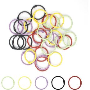 30PCS Metallic Binder Rings 1 Inch, Loose Leaf Binder Rings & Paper Rings, Colorful Small Metal Rings for Index Cards, Binder Ring for 25mm Notebook/Flashcards/Keyring/Crafts/Key Chains